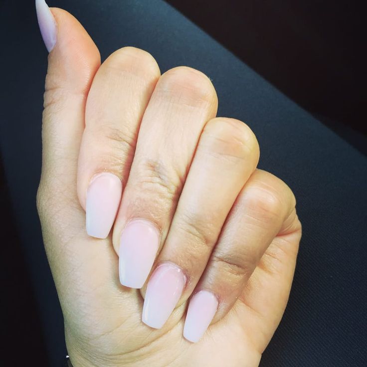 Ombre Short Coffin Nails